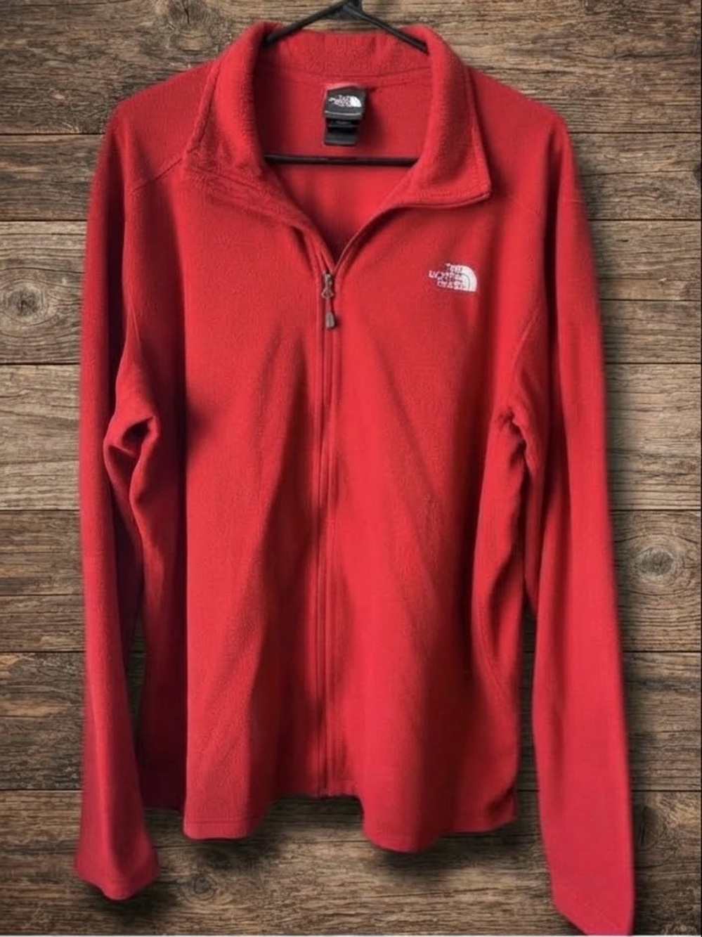 The North Face Red Full-Zip Fleece Jacket - Men's Large (L/G)